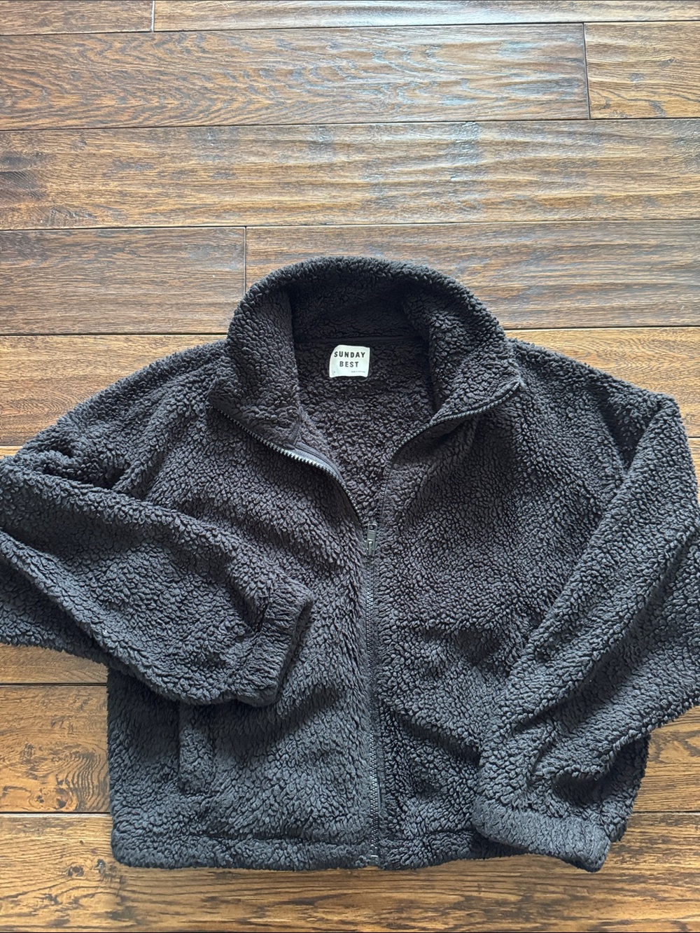 Sunday Best Women's Charcoal Sherpa Zip Jacket